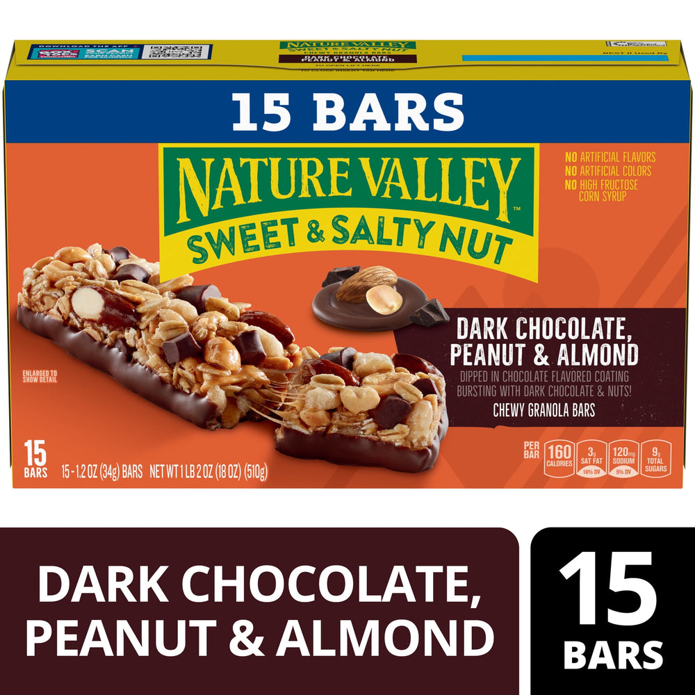 Nature Valley Sweet and Salty Nut Dark Chocolate Peanut · Barra · 15 barras · 510 g