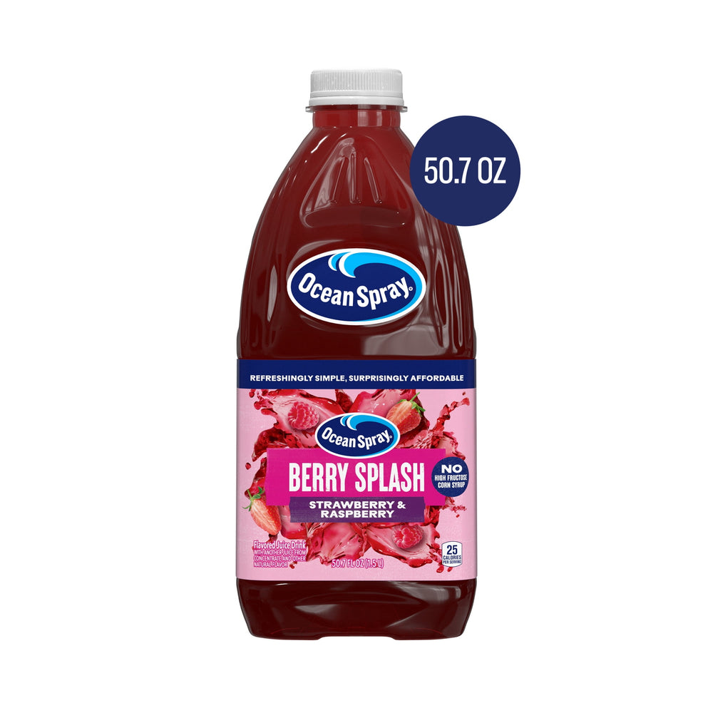 Ocean Spray Berry Splash · Bebida de fresa y frambuesa · 1499 ml