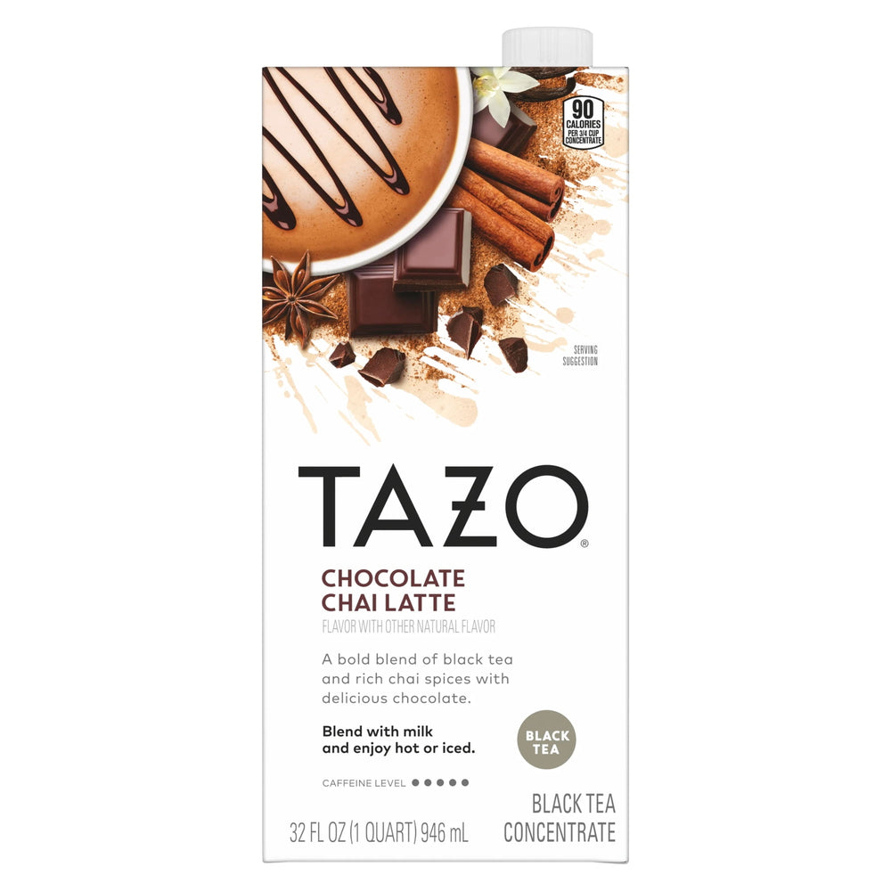 TAZO Chocolate Chai Tea Latte Black Tea Concentrate · Caramelos · 907 g · caja