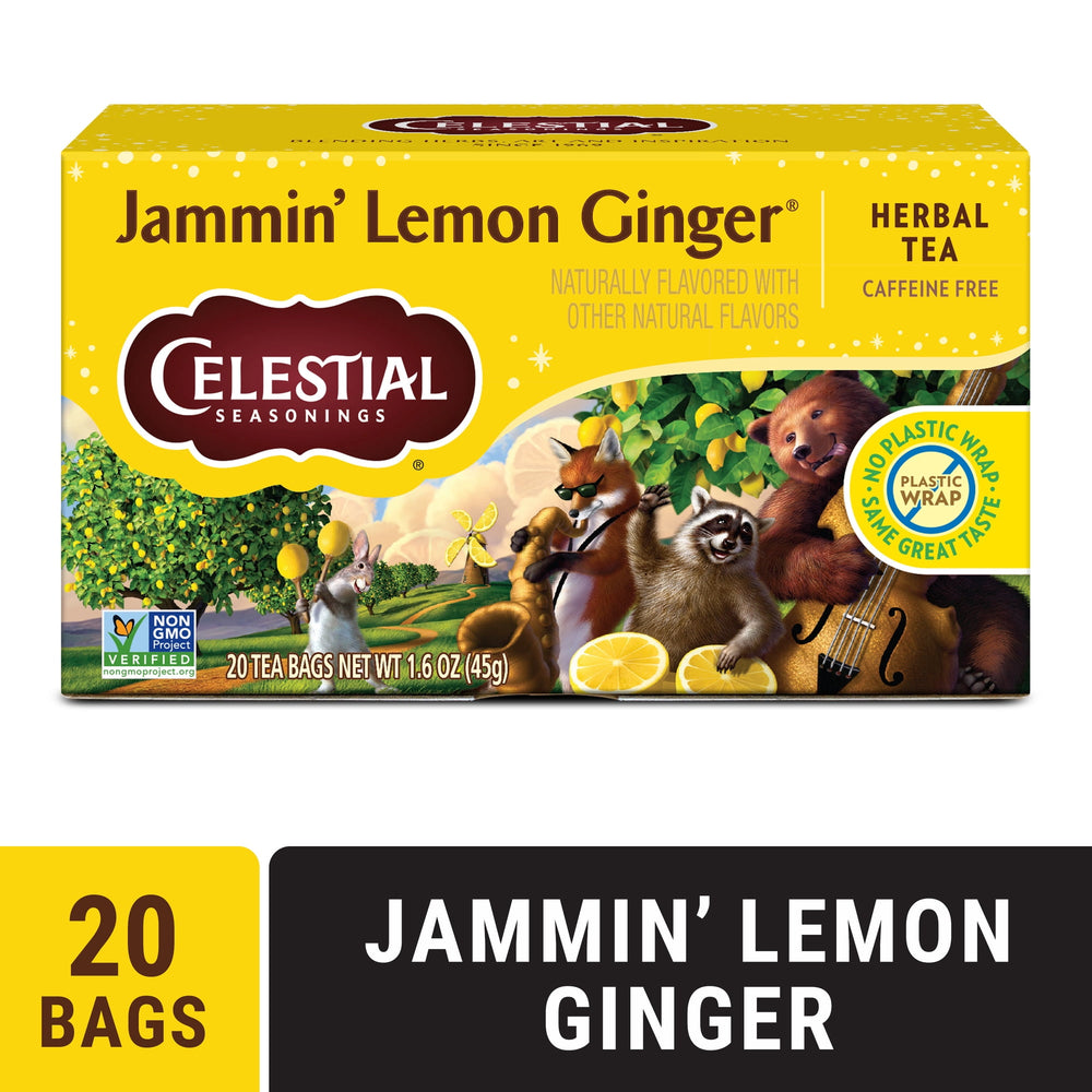 Celestial Seasonings Jammin' Lemon Ginger Caffeine-Free · Salsa y sazonador · 20 pzas