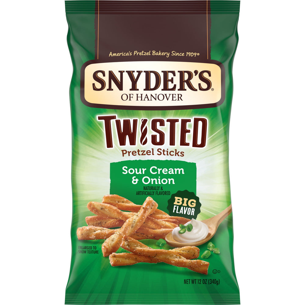 Snyder's of Hanover Sour Cream & Onion Twisted · Pretzels · 340 g · bolsa