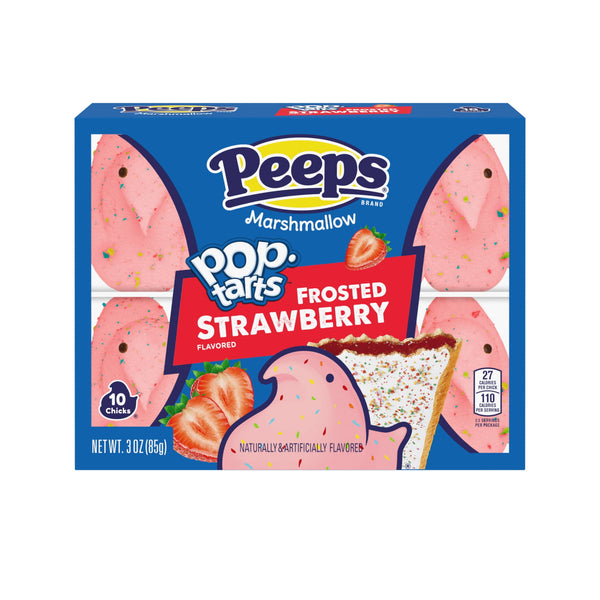 PEEPS POP-TARTS Frosted Strawberry Marshmallow Chicks · Pastelitos · 10 pzas de 85 g
