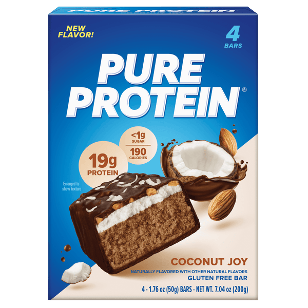 Pure Protein Coconut Joy Gluten Free · Barra de proteína · 4 pzas de 50 g