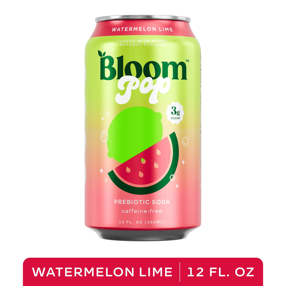 Bloom Nutrition Pop Prebiotic Soda Watermelon Lime · Refresco · 355 ml · lata