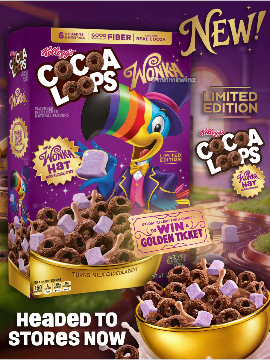 Kellogg's Cocoa Loops Wonka Edición Limitada · Cereal · 377 g