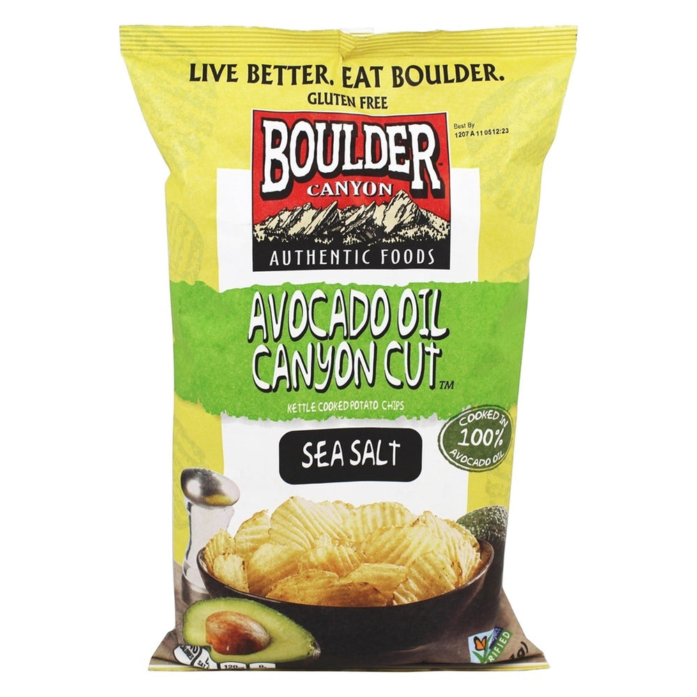 Boulder Canyon Kettle Cooked Avocado Oil Classic Sea Salt · Papas