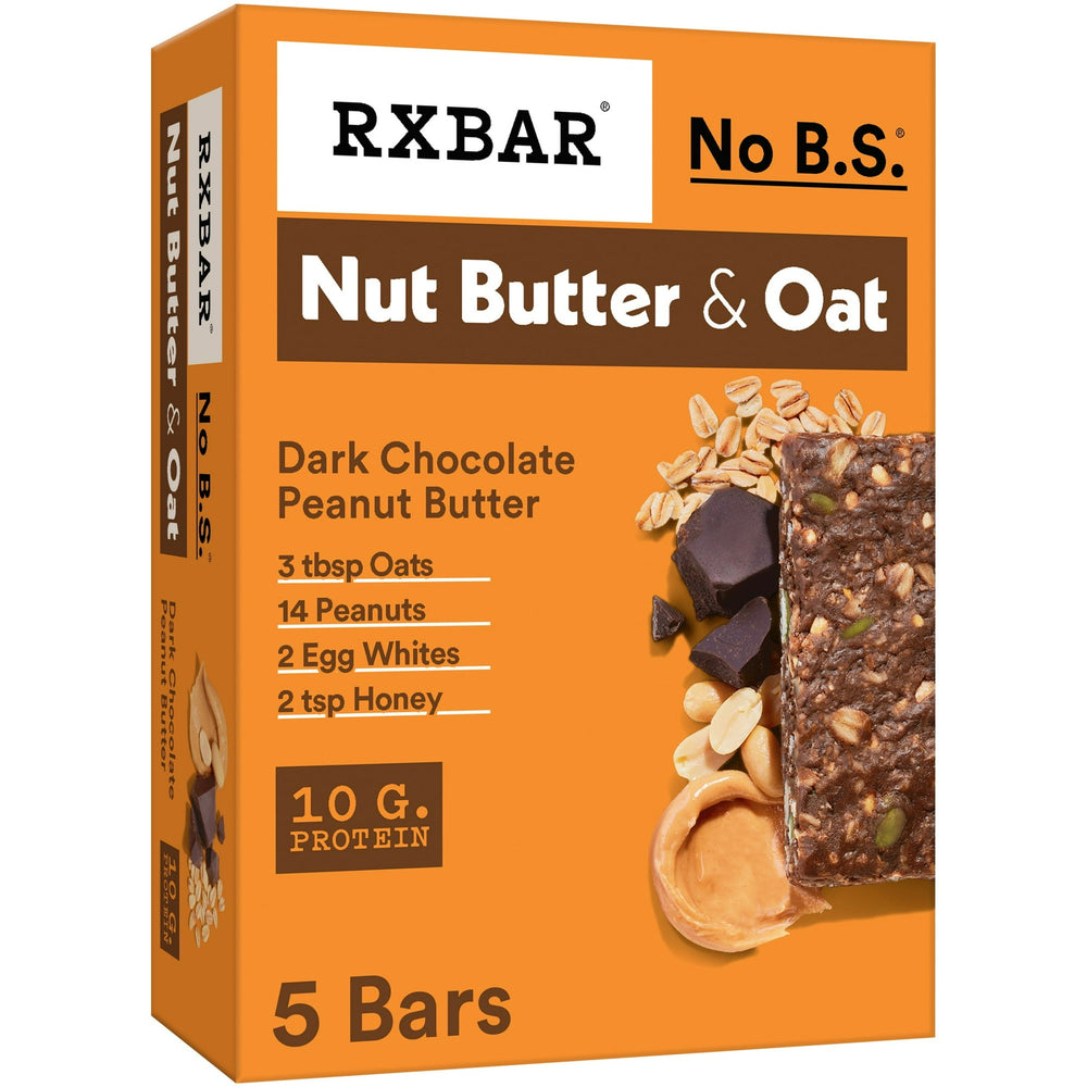 RXBAR Nut Butter and Oat Dark Chocolate Peanut Butter sin gluten · Barras · 5 pzas