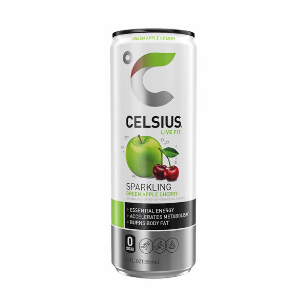 CELSIUS Sparkling Green Apple Cherry Functional · Bebida energética · 355 ml · lata