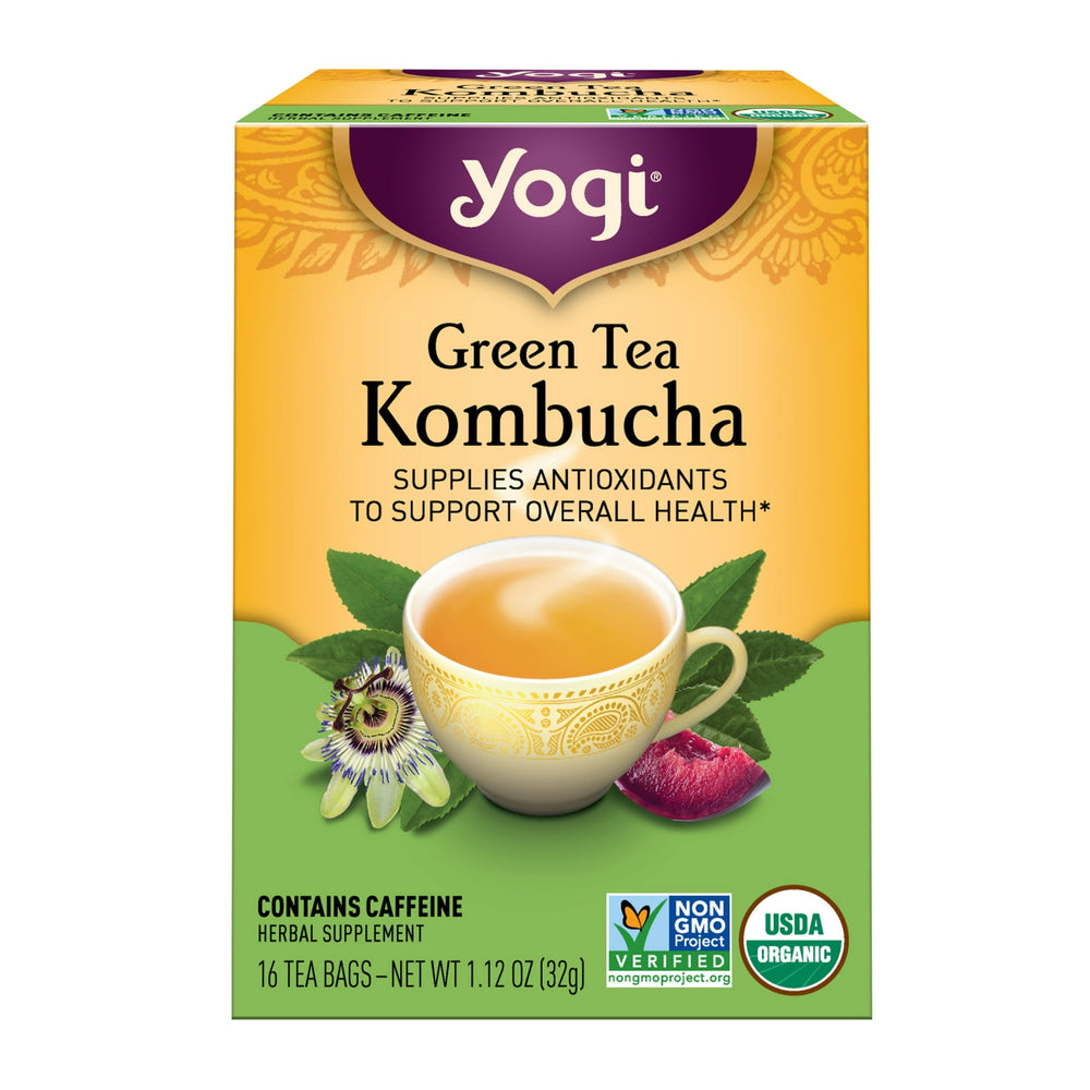 Yogi Green Tea Kombucha Organic Wellness Tea · Té · 16 pzas