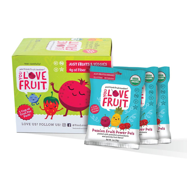PASSION FRUIT POWER PALS All Natural Healthy Fruit Gluten Free Low Fat · Gomitas · 28 g · caja