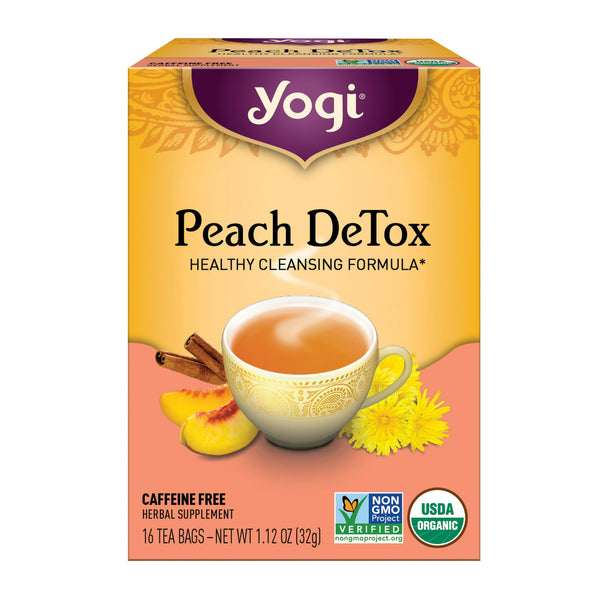 Yogi Peach DeTox Caffeine-Free · Té · 16 pzas
