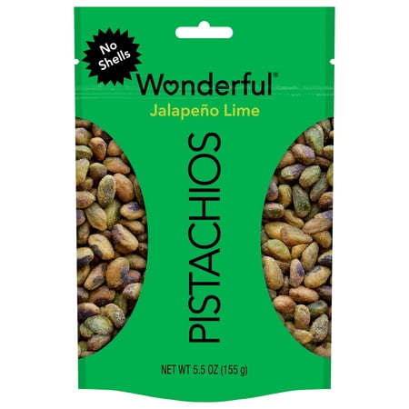 Wonderful Pistachios No Shells Jalapeno Lime Nuts · Nueces · 156 g · sobre