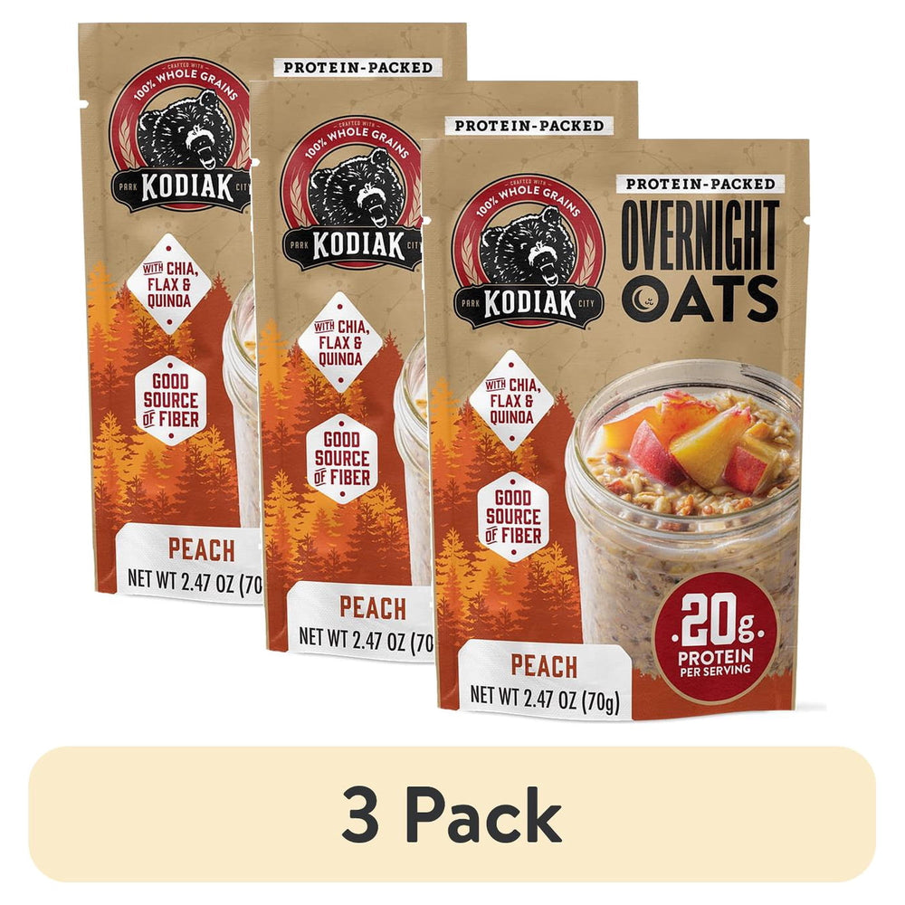 Kodiak Protein-Packed Peach Overnight Oats · Cereal · 3 pack de 70 g