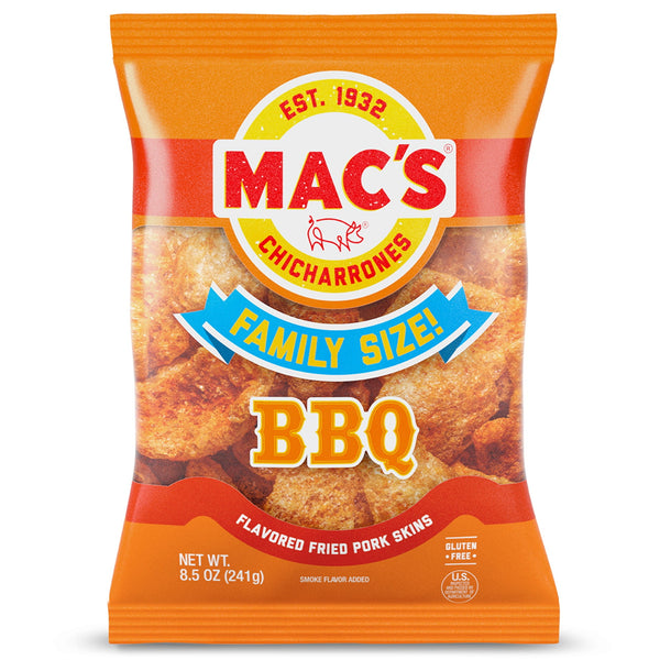 Mac’s Bar-B-Q Fried Pork Skins · Frituras · 241 g · bolsa · tamaño fiesta
