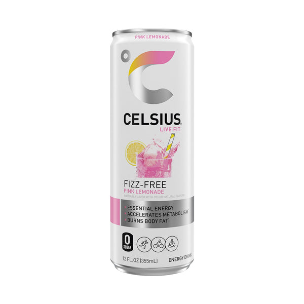 CELSIUS Fizz Free Pink Lemonade Functional · Bebida energética · 355 ml · lata