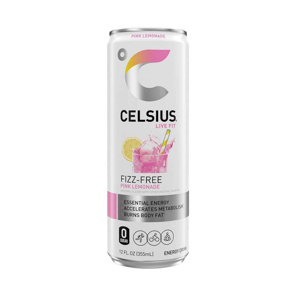 CELSIUS Fizz Free Pink Lemonade Functional · Bebida energética · 355 ml · lata