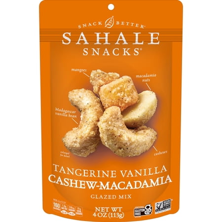 Sahale Glazed Mix of Tangerine Vanilla Cashew Macadamia Gluten-Free · Nueces · 113 g · sobre