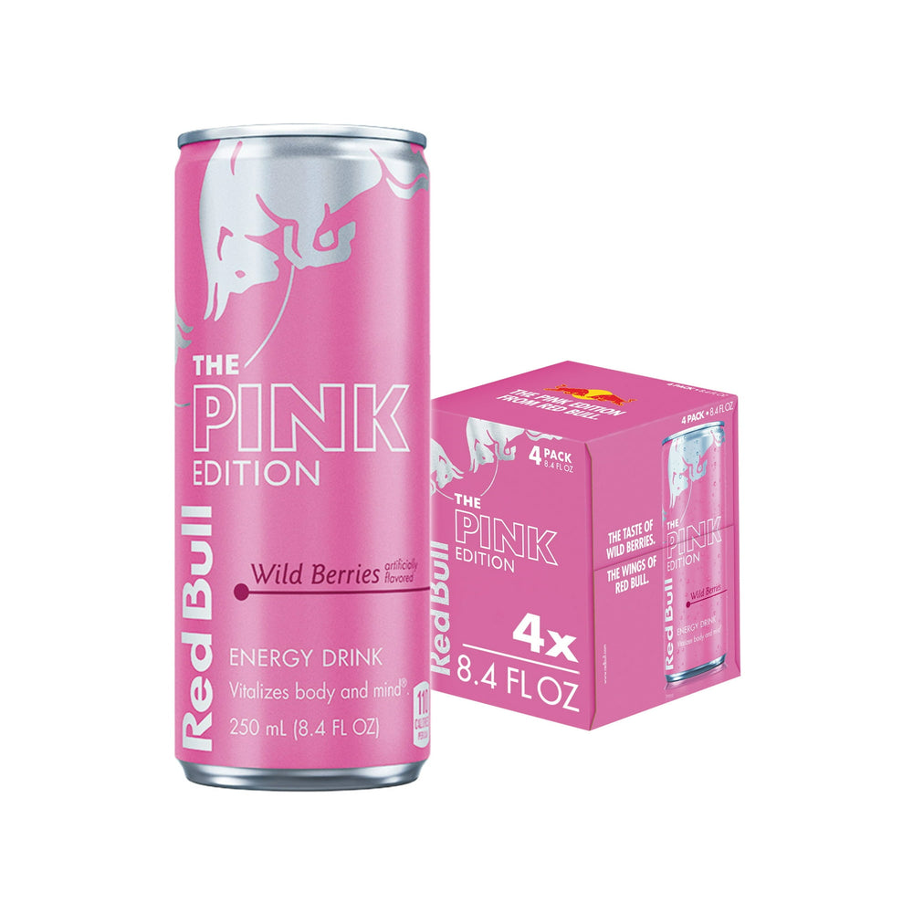 Red Bull Pink Edition Wild Berries · Bebida energética · 4 latas de 248 ml