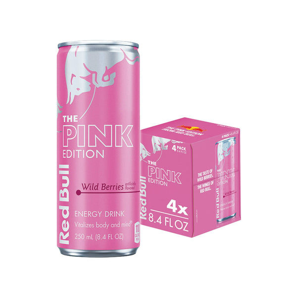 Red Bull Pink Edition Wild Berries · Bebida energética · 4 latas de 248 ml