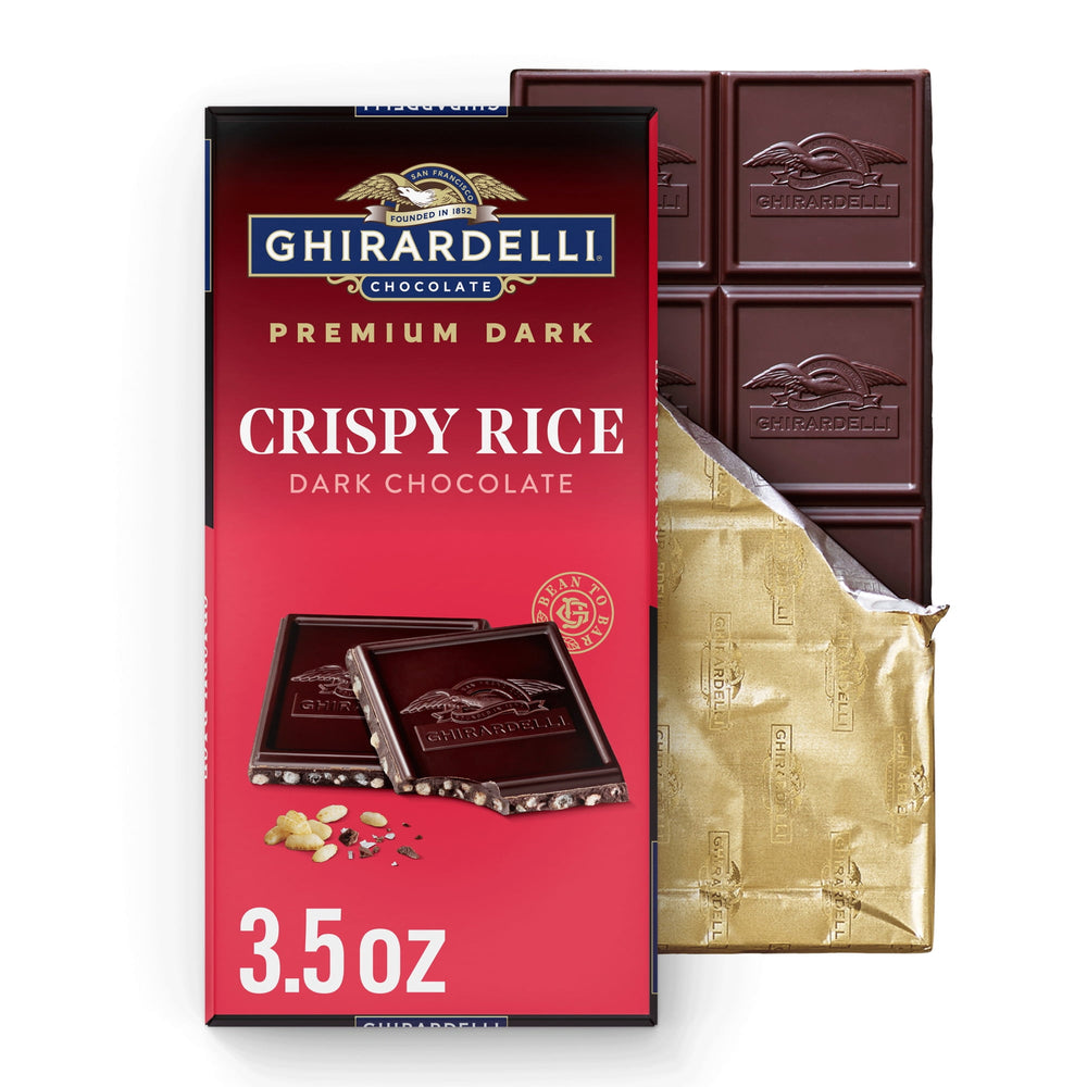 GHIRARDELLI PREMIUM DARK Rice Dark Chocolate Bar · Caramelos · 99 g