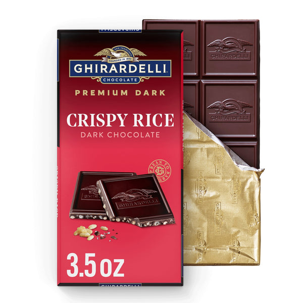 GHIRARDELLI PREMIUM DARK Rice Dark Chocolate Bar · Caramelos · 99 g