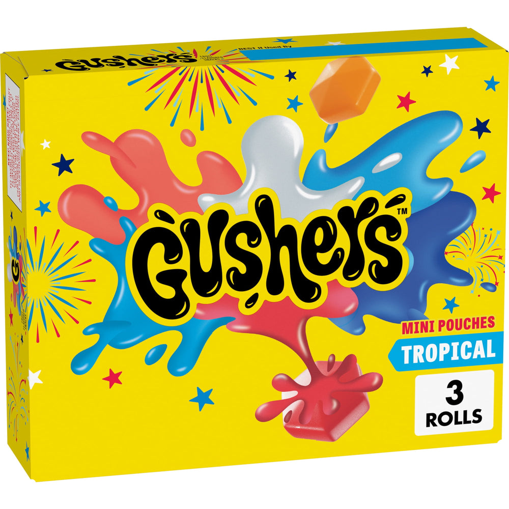 Gushers Tropical Fruit Mini · Gomitas · 3 pzas de 37 g