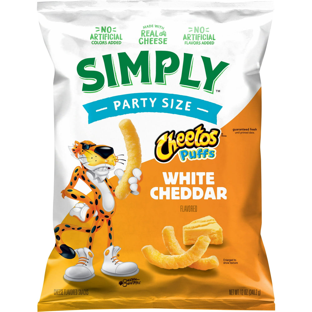 Simply Cheetos White Cheddar Puffs · Frituras · 340 g · tamaño fiesta
