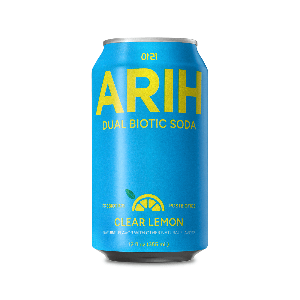 ARIH Dual Biotic Soda Functional Prebiotic and Postbiotic Clear Lemon · Refresco · 355 ml