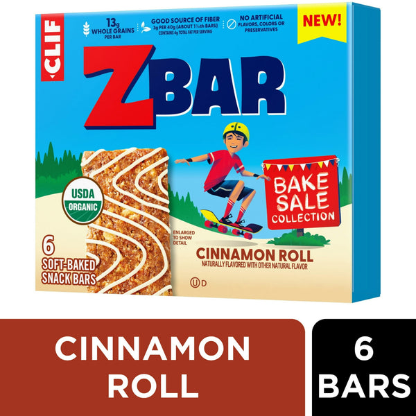 Zbar Cinnamon Roll Organic Soft- Energy for Kids · Barras · 6 pzas