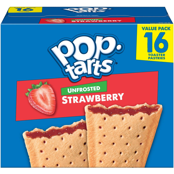 Pop-Tarts Unfrosted Strawberry · Pastelitos · 16 pzas · 765 g