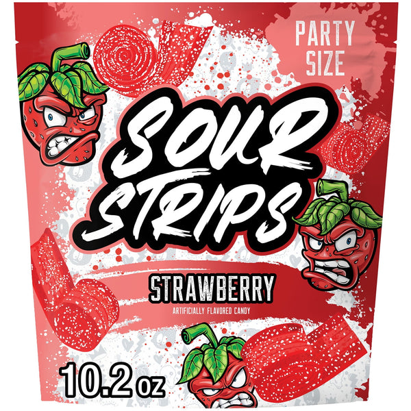 Sour Strips Strawberry Party · Caramelos · 289 g · bolsa