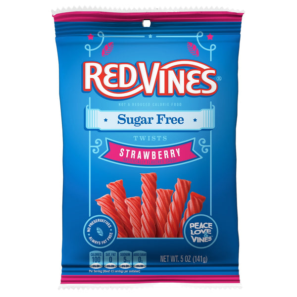 Red Vines Strawberry Twists Sugar Free · Caramelos · 142 g · bolsa