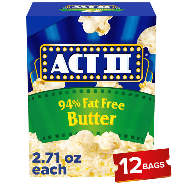 Act II 94% Fat Free Butter · Palomitas · 12 pzas de 77 g