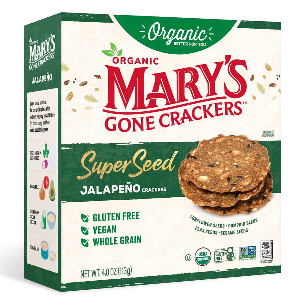 Mary's Gone Super Seed Organic Jalapeño sin gluten · Galletas saladas · 113 g