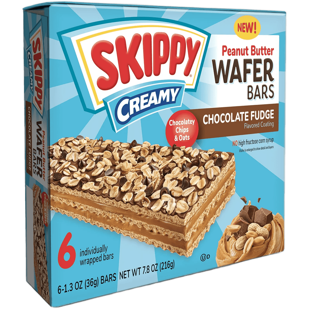 SKIPPY Creamy Peanut Butter And Chocolate Fudge Wafer Bar · Galletas · 6 pzas de 221 g