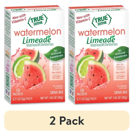 True Lime Watermelon Limeade Powder No Artificial · Polvo para agua · 2 pack de 30 g