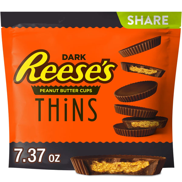 Reese's Thins Dark Chocolate Peanut Butter Cups Share · Caramelos · 209 g · vasos