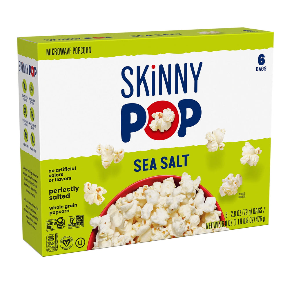 SkinnyPop Sea Salt sin gluten · Palomitas · 6 pzas de 79 g