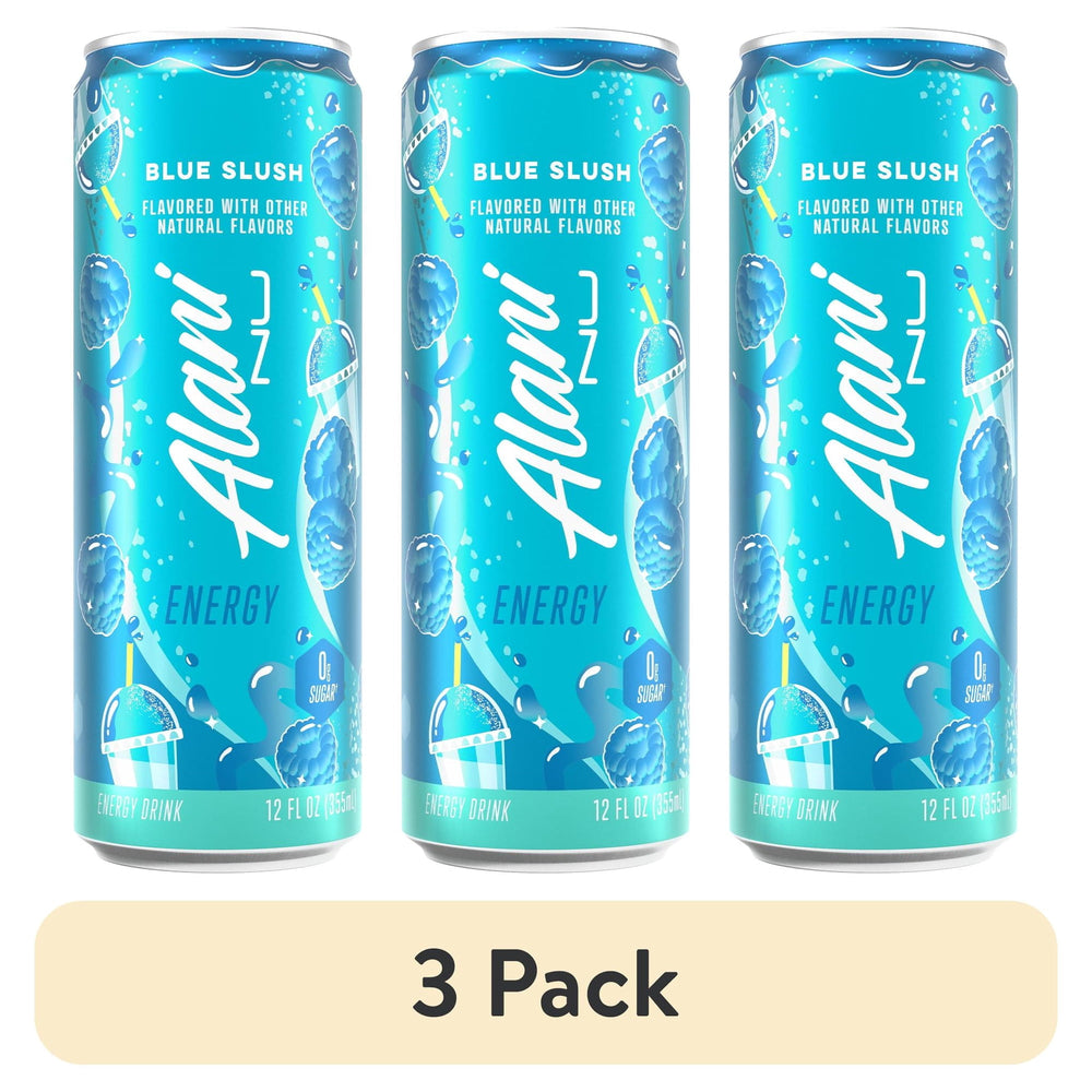 Alani Nu Blue Slush · Bebida energética · 3 latas de 355 ml