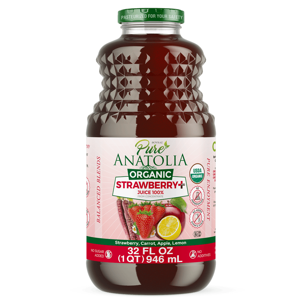 Pure Anatolia Organic Strawberry Juice · Bebida · 946 ml · botella