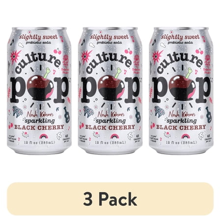 Noah Kahan's Sparkling Black Cherry Culture Pop Soda · Refresco · 3 pack de 355 ml