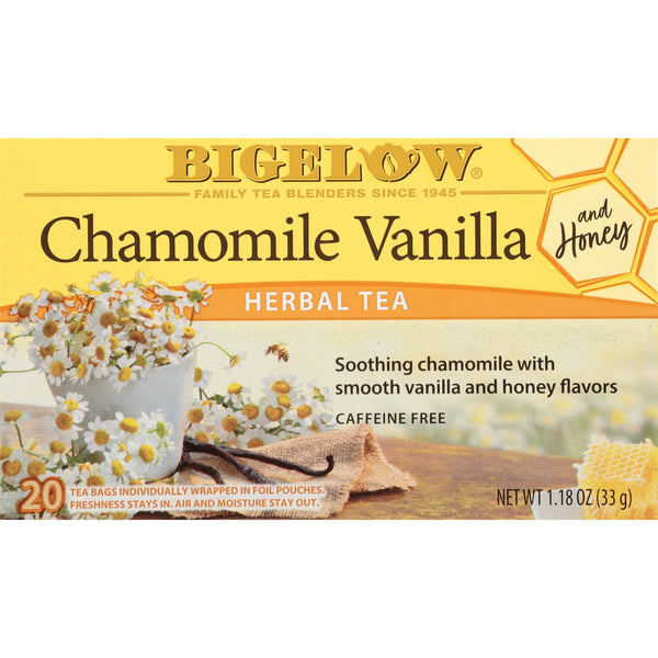 Bigelow Chamomile Vanilla and Honey Herbal Tea sin cafeína · Té · 20 pzas
