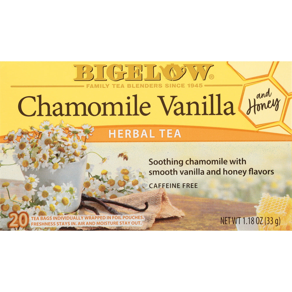 Bigelow Chamomile Vanilla and Honey Herbal Tea sin cafeína · Té · 20 pzas