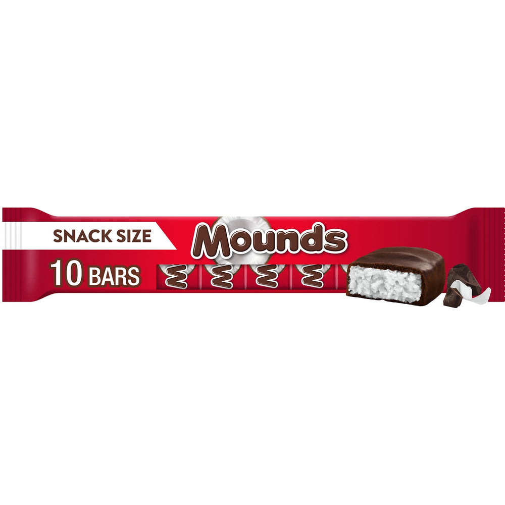 Mounds Coconut & Dark Chocolatey & Miniatures · Caramelos · 10 pzas de 17 g · tamaño snack