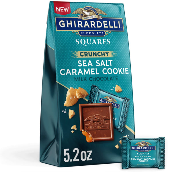 GHIRARDELLI Milk Chocolate Sea Salt Caramel Cookie SQUARES · Galletas · 147 g · bolsa