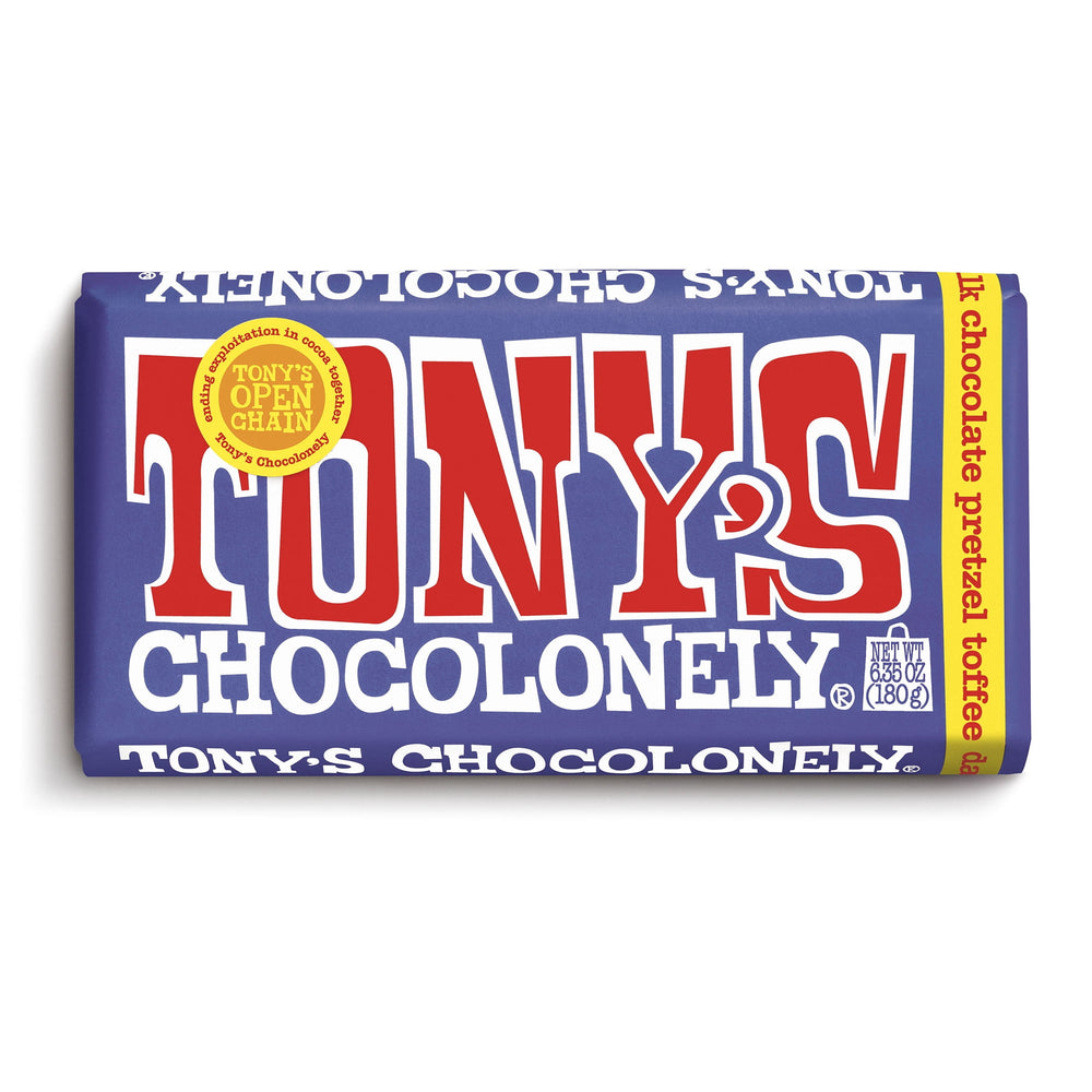 Tony's Chocolonely Dark Milk Chocolate Bar with Pretzel · Pretzels · 180 g