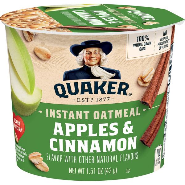 Quaker Apple Cinnamon · Cereal · 43 g · vaso
