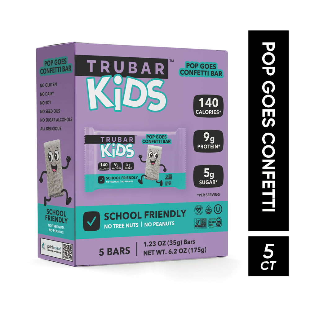 TRUBAR Kids Pop Goes Confetti Cake Bar Plant-Based Gluten-Free · Barras · 5 pzas