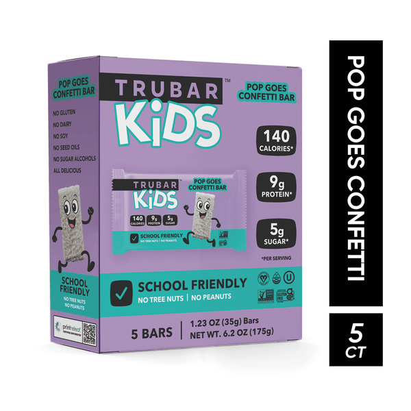 TRUBAR Kids Pop Goes Confetti Cake Bar Plant-Based Gluten-Free · Barras · 5 pzas