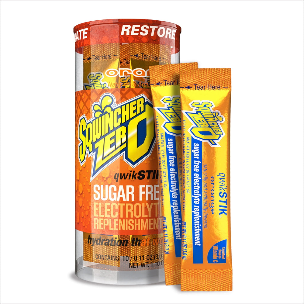 Sqwincher Qwik Stik Zero Orange · Bebida · 10 pzas
